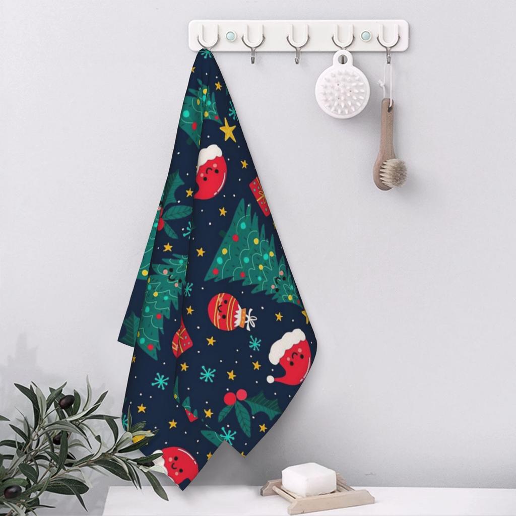 Merry Christmas & Happy Holidays! Soft Face Towel Quick Dry Pool Bath Cotton Towels Breathable