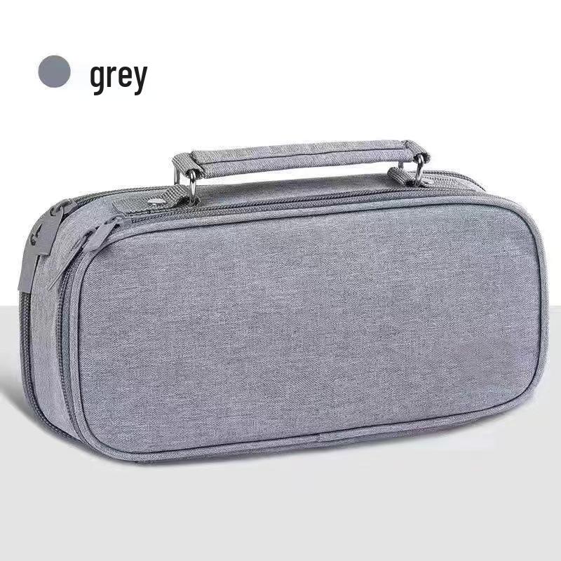 Large Capacity Double Zipper Canvas Pencil Case - Simple, Portable, Double Layer for Junior High Students