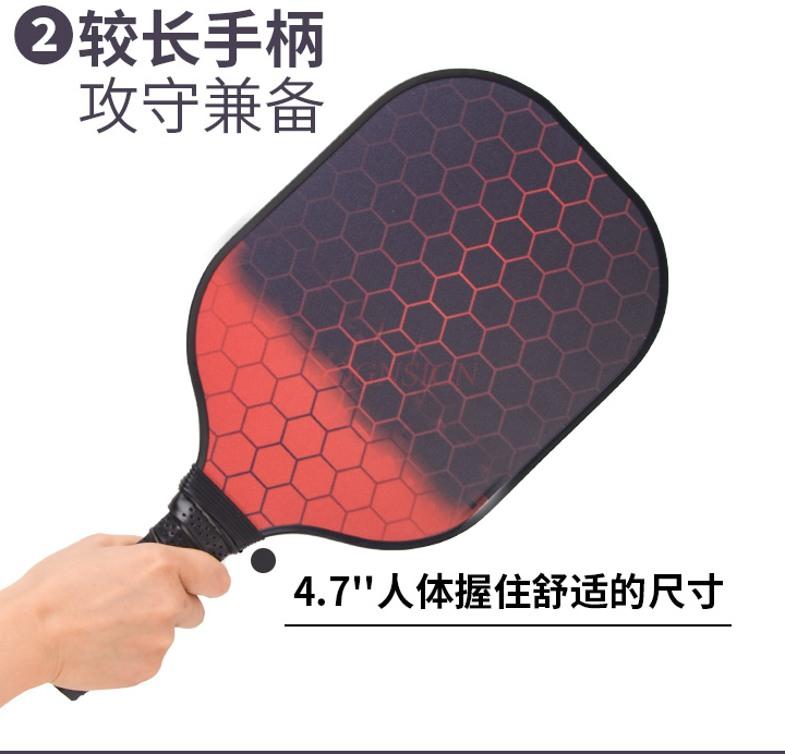 Pickleball Racket Carbon Fiber Pp+Honeycomb Core Professional Game Glass Fiber Hole Ball