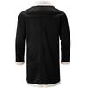 Men's Casual Cardigan Fleece Lined Solid Buttons Wool Long Sleeve Trench Coat