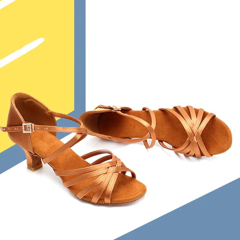Buty do tańca latynoamerykańskiego damskie na wysokim obcasie jedwabne buty do tańca damskie miękka podeszwa buty do tańca na obcasie 8,5 cm dla dziewcząt buty do salsy buty do tańca towarzyskiego