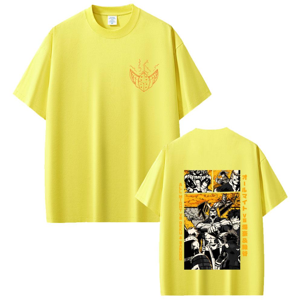 Anime My Hero Academia All Might T-shirt Cartoon Midoriya Izuku Graphic T Shirts Summer Unisex Unisexga Casual Soft Cotton Tshirt Tops