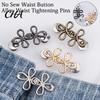 No Nail Waist Buckle Six-Leaf Pants Tightener Button, Detachable Loose Jeans Button Pin, Easy Sewing Required Clothing Accessories