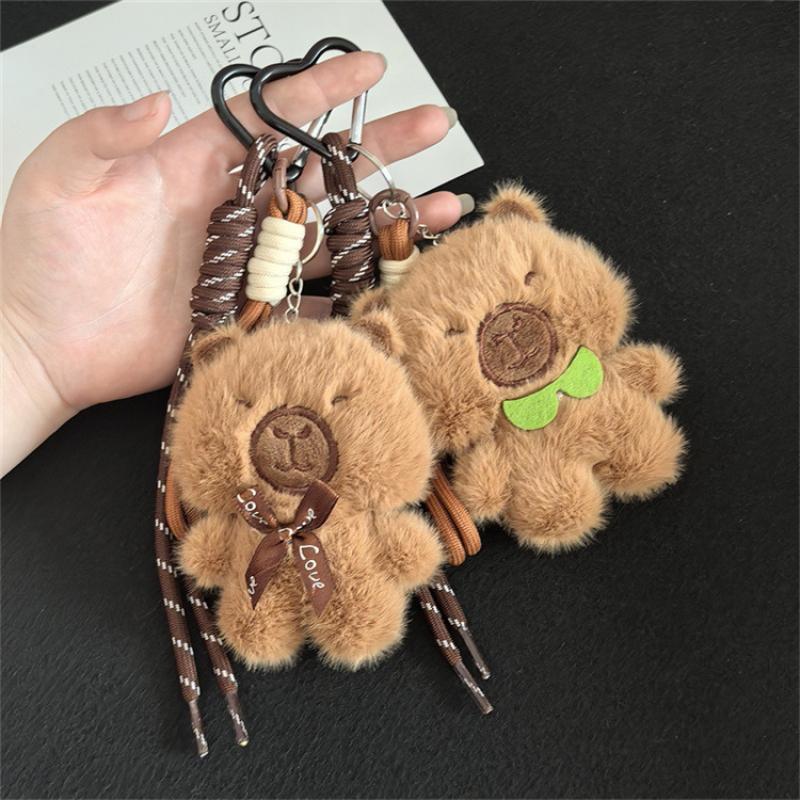 Cute Capybara Pendant Keychain Plush Guinea Pig Claw Machine Doll Plush Bag Pendant