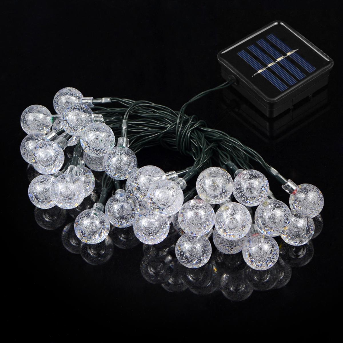 Lichtsnoer op zonne-energie voor buiten, 11 m, 60 leds, lichtketting IP65, waterdicht, 8 modi, voor tuin, terras, feest, Kerstmis (warmwit