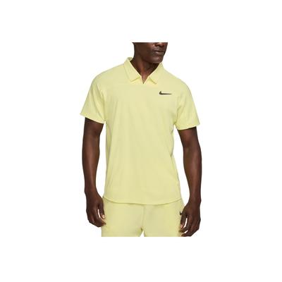 Court Slam Dri-FIT ADV Logo Solid Comfortable Casual Short Sleeve Polo Shirt Men Polo Shirts Bright-Green Medium-Gray FZ6850-331