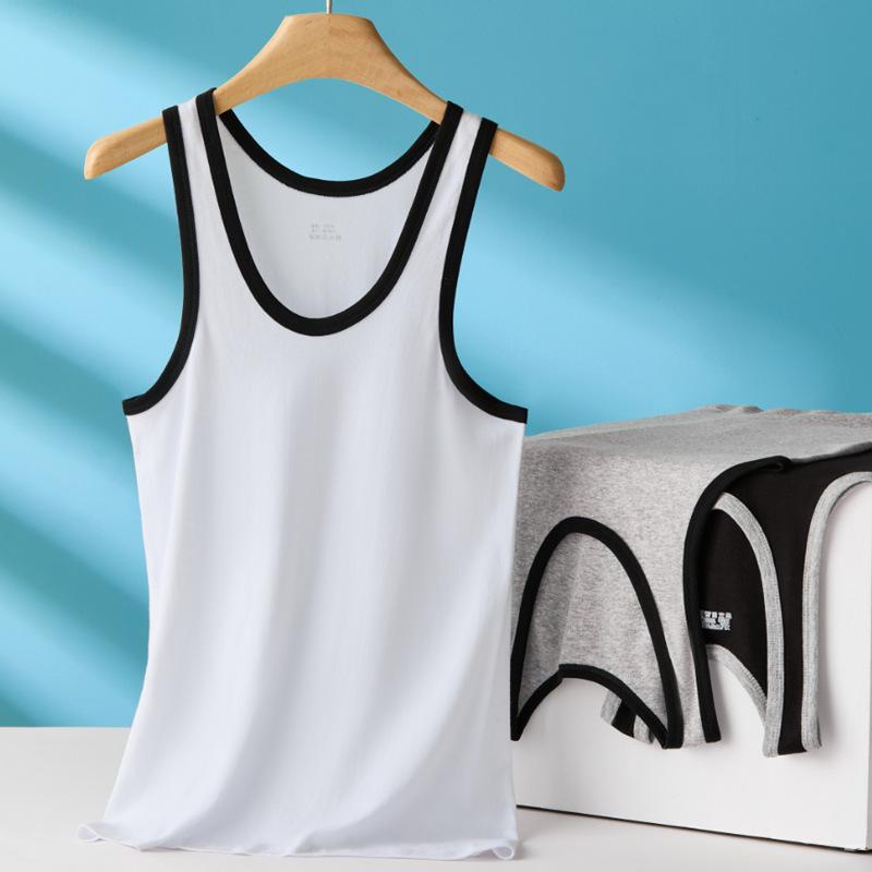 2025 Men s Pure Cotton Sleeveless Fitness Vest L белый