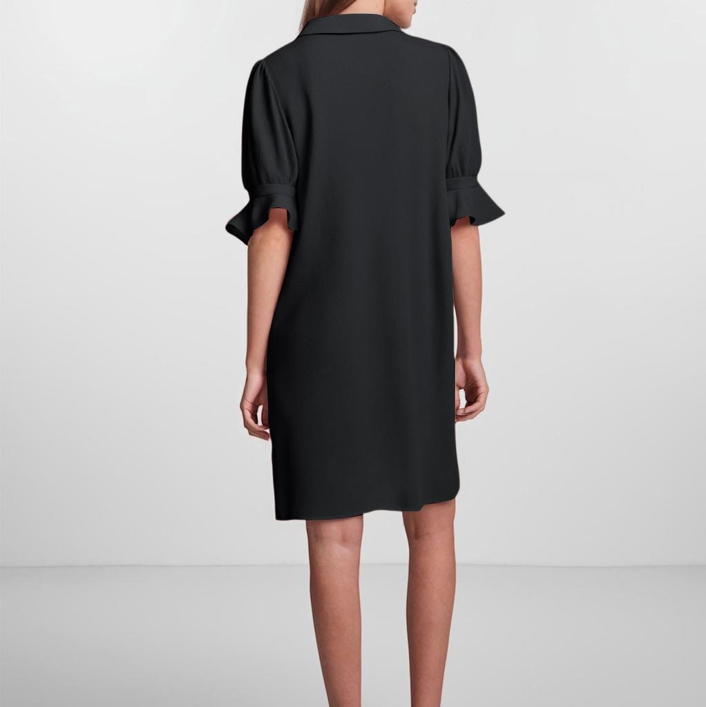 Women's Casual Fashion Summer Loose Solid Color Button Half Sleeve Dress