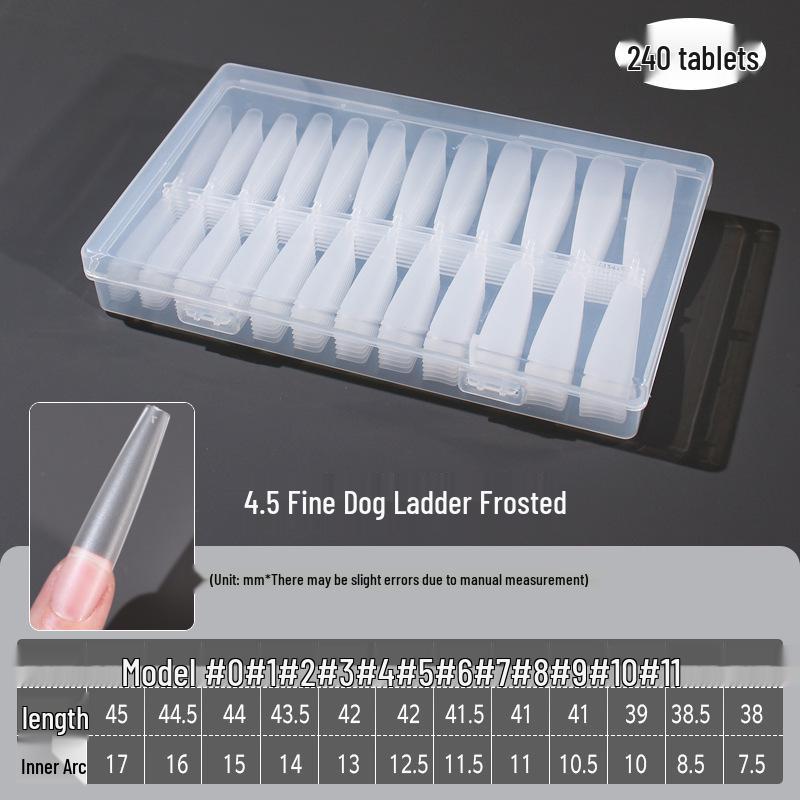 

Extra Long Matte Trapezoid Nail Tips - 4.5cm Pointed Thin No-Trace False Nails