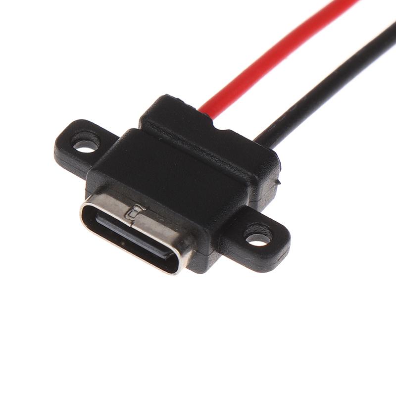 1 Stück USB Typ C Wasserdichter Stecker Lötdraht Buchse Schnellladung Typ-C Ladeschnittstelle Buchse