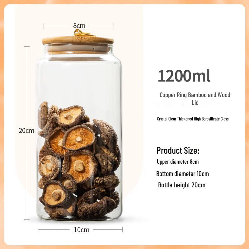 ZISIZ Transparent Sealed Glass Storage Jar