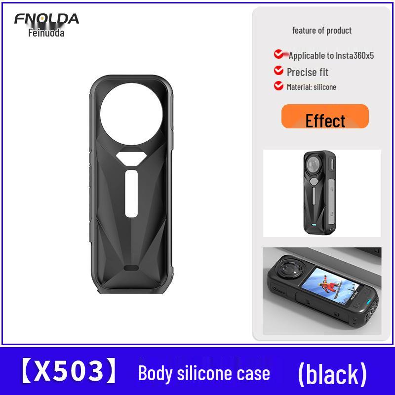 Insta360 X5 Silikonskyddsfodral: Anti-fall & Anti-repa för kamera och objektiv