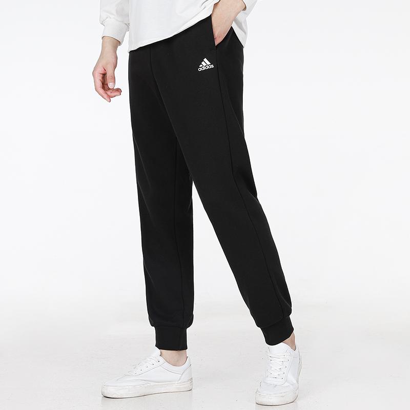 adidas Essentials 3-Stripes Tapered Cuff Pants Men Bottoms Black HN3552