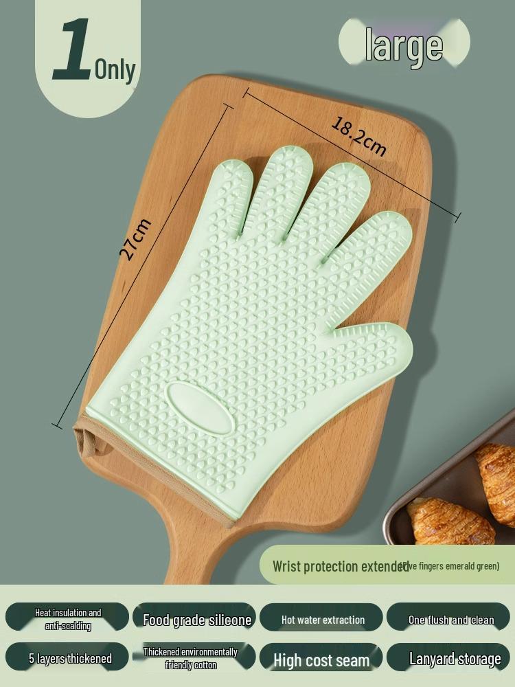 Guanti da forno in silicone resistenti al calore: Antiscivolo, Spesso, Impermeabile, Protezione Anti-Scottatura