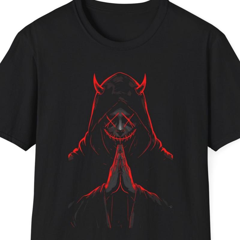 Hooded Grim Reaper Design Gothic T Shirt Halloween Birthday