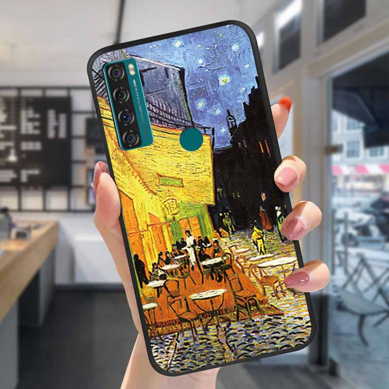 For TCL 20S Cases 20L 20se 20L+ 3D Relief Floral Silicone Emboss Covers For TCL 20S Back Cases Protective Coques Fundas TCL 20SE