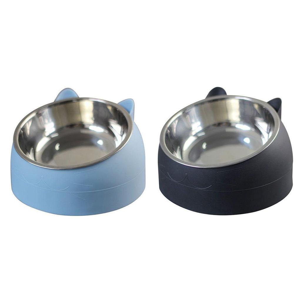 Popular Slanted Stainless Steel Pet Bowl - Detachable, Washable, Anti-Spill Design for Cats & Dogs.