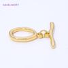 14K Gold Plated Oval Toggle Clasp For Bracelet Making Supplies,Clasp For Jewelry,Bracelet Connector Clasps,DIY Jewelry Crafts