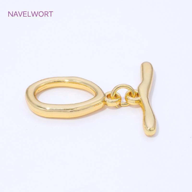 14K Gold Plated Oval Toggle Clasp For Bracelet Making Supplies,Clasp For Jewelry,Bracelet Connector Clasps,DIY Jewelry Crafts