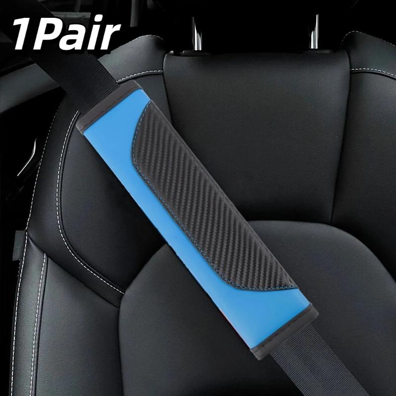 2Pcs PU Car Seat Belt Shoulder Covers Breathable Soft Protective Pads for Comfortable Daily Driving Travel