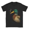 Mallard Duck Smoking A Cigarette Vintage Funny Duck Hunting T Shirt Summer  Cotton T-Shirts For Men Harajuku Print Tshirt