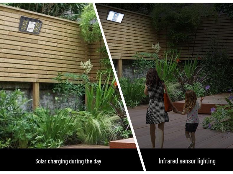 Solar Alarm Wall Light with Sound, Infrared Motion Sensor for RV, Camping, Courtyard, or Front Door Lighting