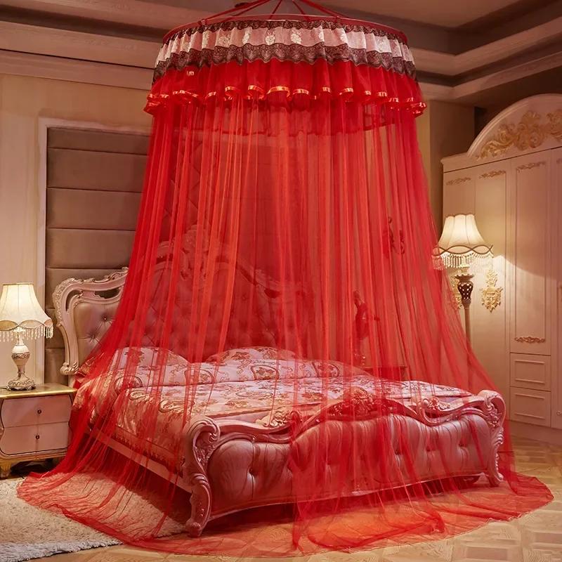 1-2M European-Style Palace Dome Mosquito Net Kid Baby Bed Canopy Bedcover Curtain Bedding Romantic Baby Girl Round Dome Tent