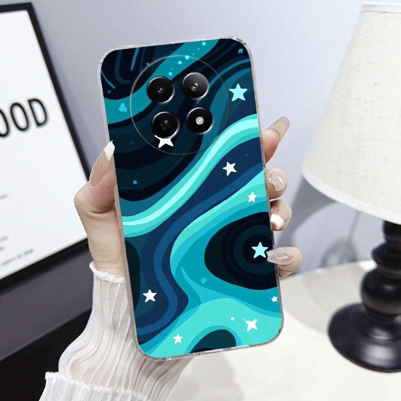 

For Realme 12 12+ 12 Pro+ Plus 5G Case Cover For Realme 13 Pro Plus 5G Marble Clear Soft Silicone Phone Case Cute Cat Fundas Realme 13 5G