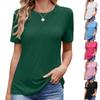 Spring Summer New Women's Solid Color Striped Loose Crew Neck Short Sleeve T-shirt Top For Cross-border Europe America