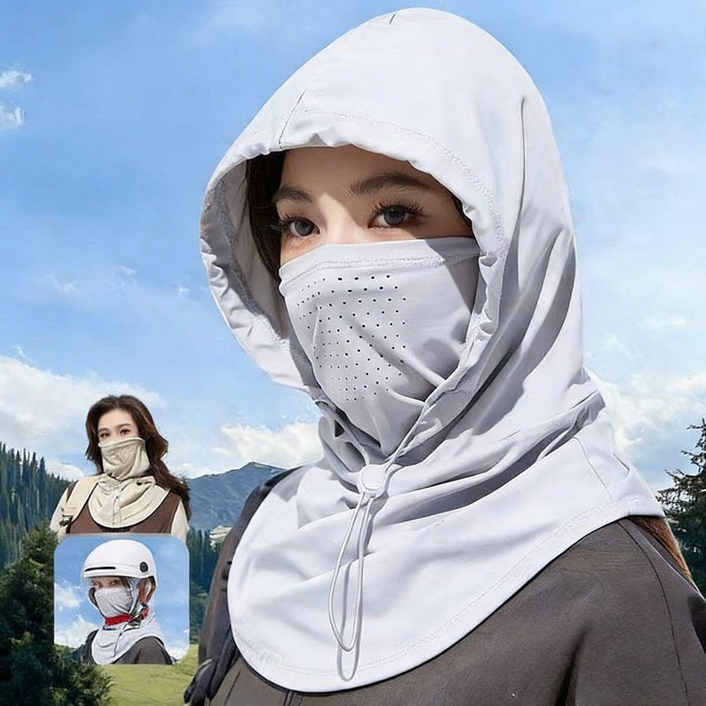 Unisex Anti-UV Ice Silk Sun Hat Adjustable with Shawl Sunscreen Hat Breathable Quick Drying Sunshade Cap Summer