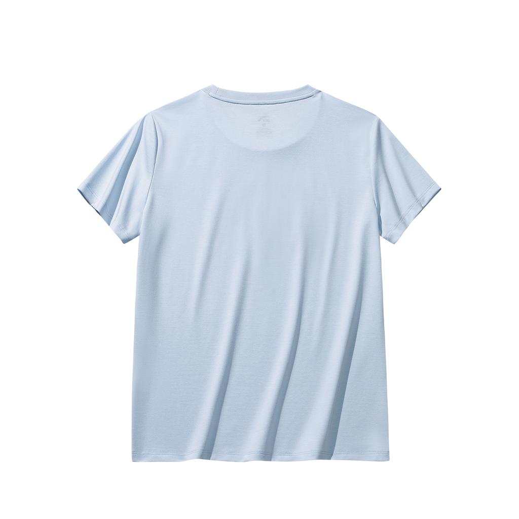 Anta Short Sleeve Knitted T-Shirt Women tops Ice-Blue 962628104-3