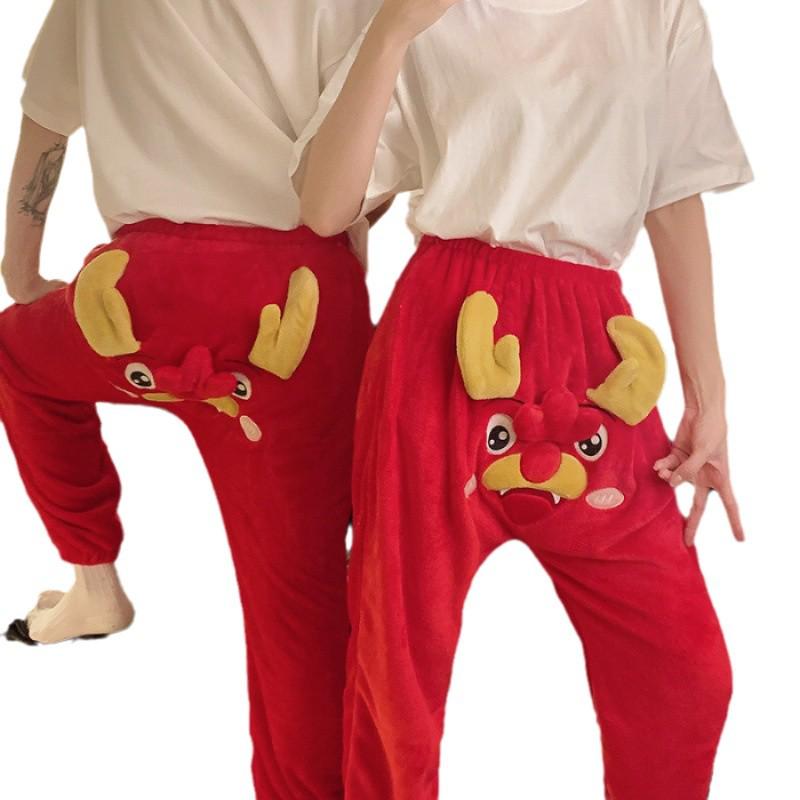 Podzimní/Zimní 3D Roztomilé Sloní Vzor Spací Kalhoty - Unisex, Volný Střih, Ležérní