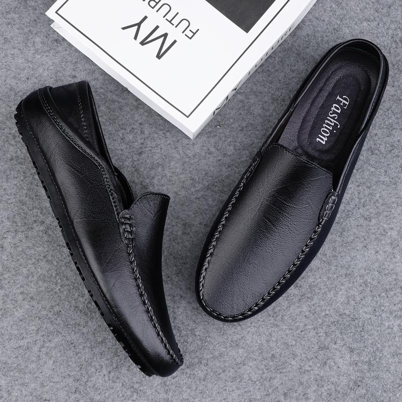 Fashion Casual Leather Men Formal Dress Footwear Slip On Office Man Business Shoes Wedding Party Loafers Breath Driving Shoes Moccasins