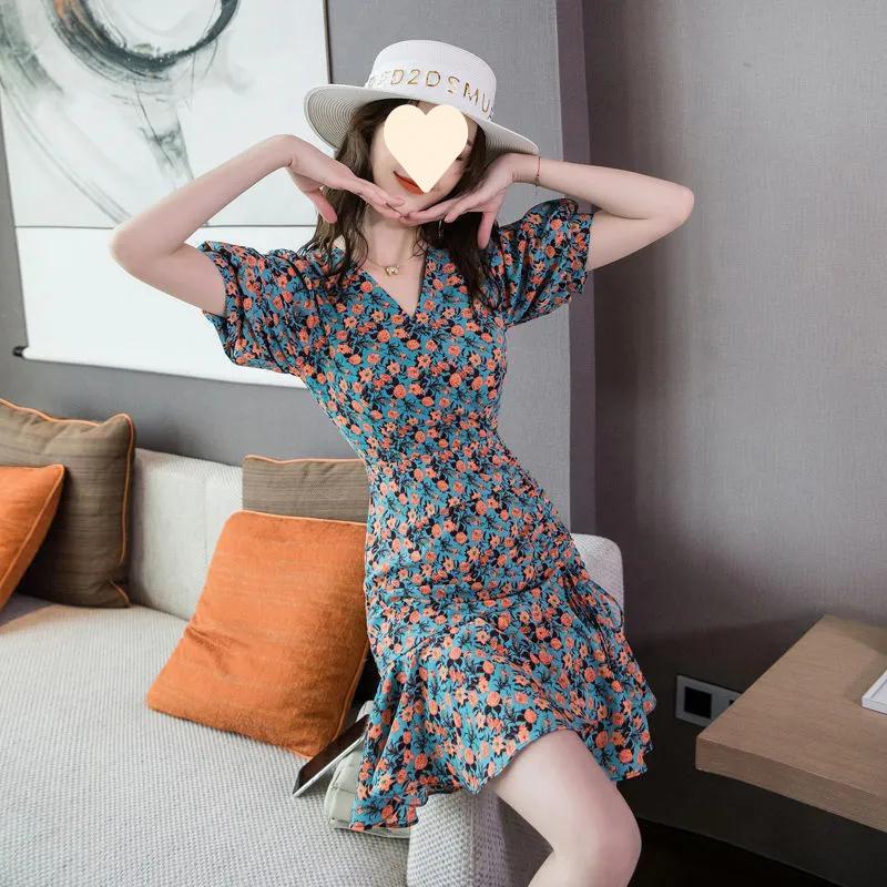 Summer floral dress New year's small design first love dress ins super fairy thin skirt