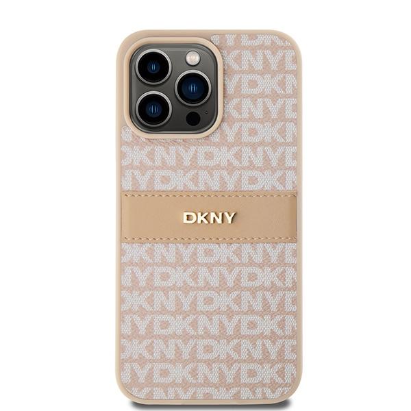 Dkny Dkhcp15Xprthslp Iphone 15 Pro Max6.7 Różowy/Pink Hardcase Leather Mono Stripe & Metal Logo