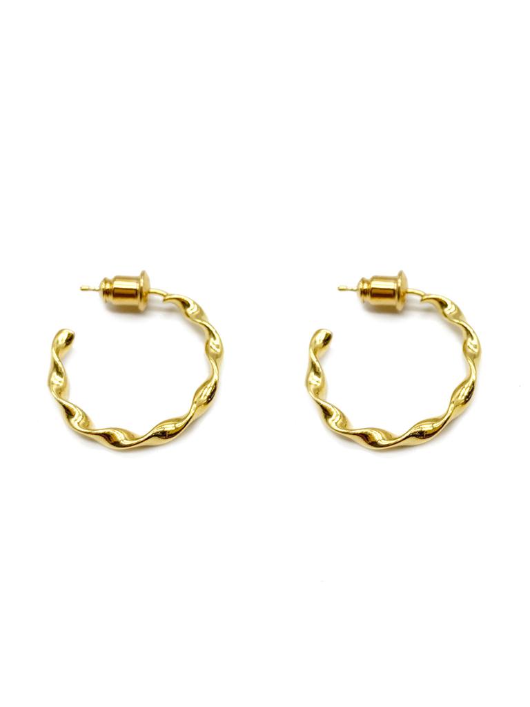Occhi Di Lupo Acra Wave Hoop Earring(Gold)