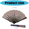 Golden Floral Folding Hand Fan Vintage Cloth Fabric Fans Chinese Foldable Hand Fan for Wedding Festival,Dances,Party