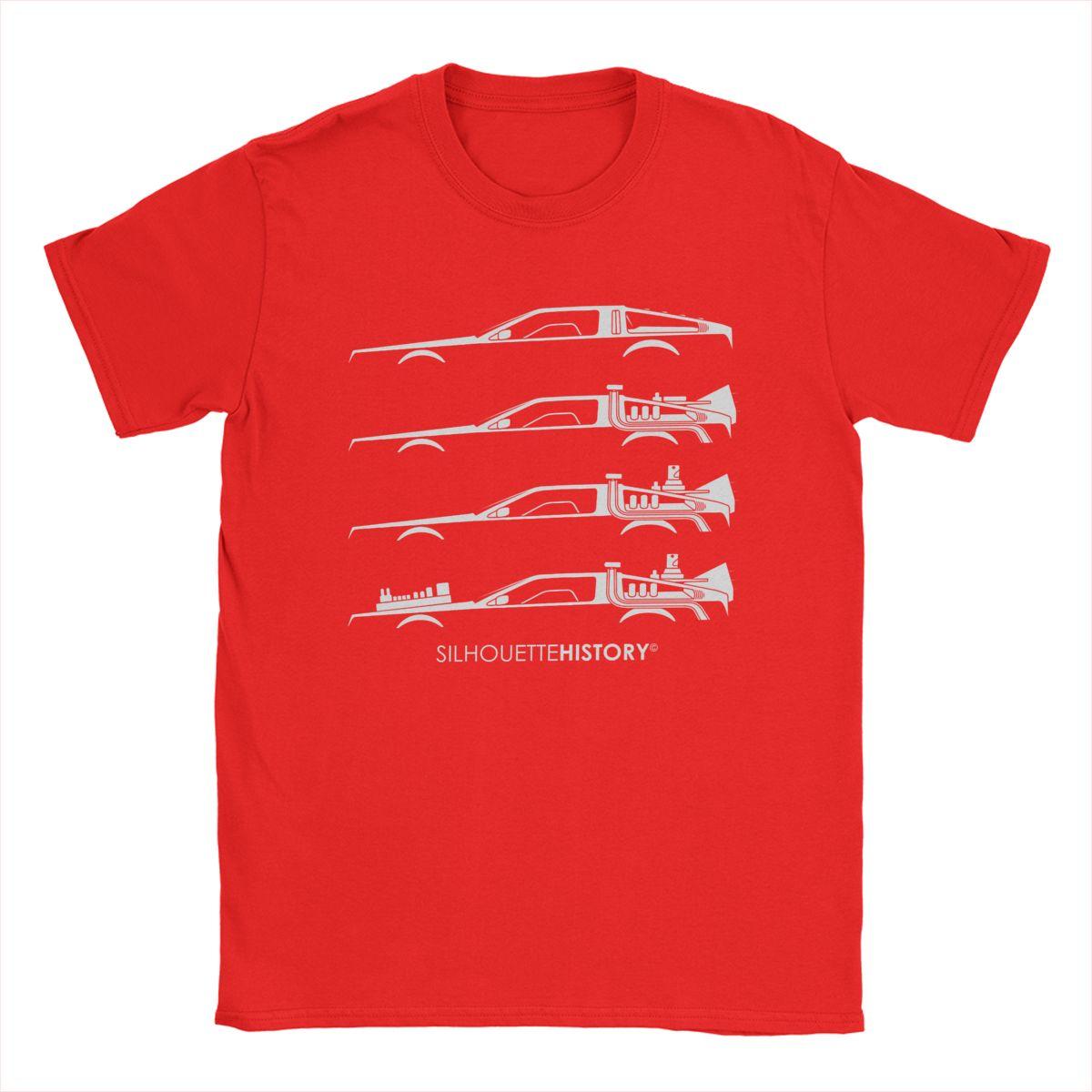 

Time Machine Silhouettehistory Unisex T Shirts Back to the Future Humorous Tee Shirt Round Neck TShirt Pure Cotton Plus Size Tops S