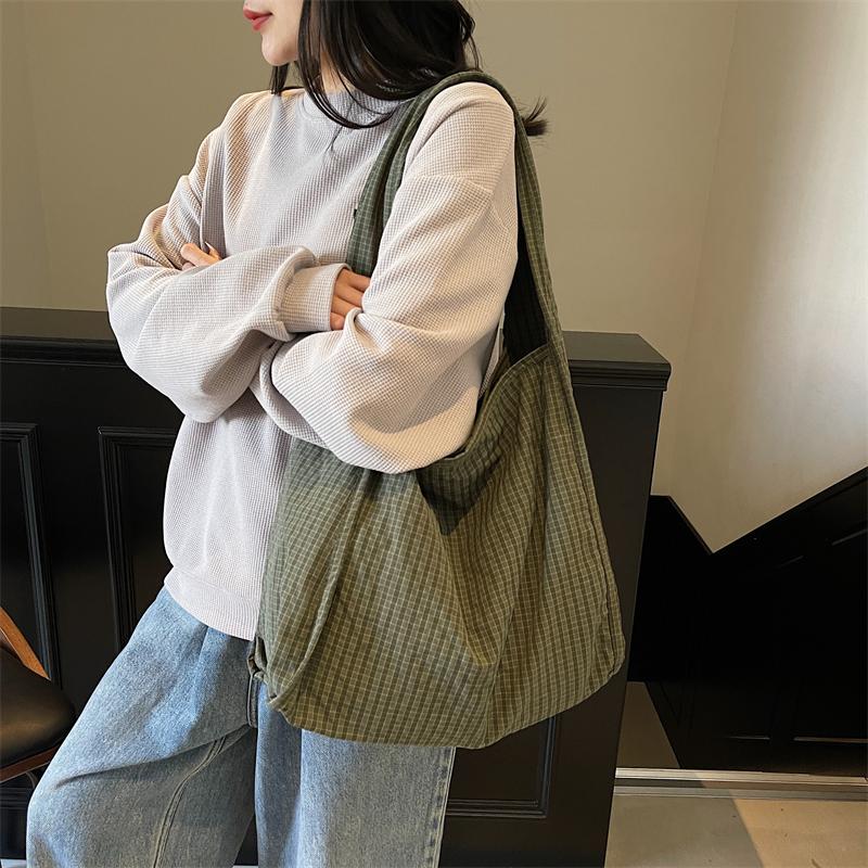 Tote Bag Women's Plaid Bag Large Capacity Shoulder Crossbody Bag
