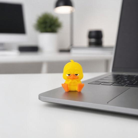 3D-gedruckte kleine gelbe Enten, niedliche gelbe Entenfigur für Schreibtischdekoration, Enten-Miniaturfiguren für Mikrolandschaften, lustige Geschenkideen