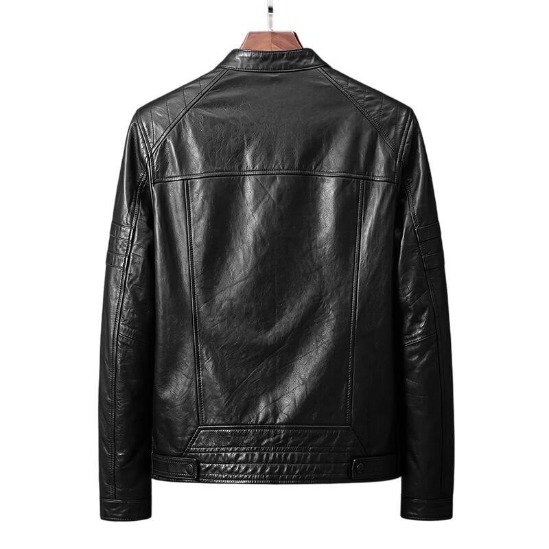 FAPAI Men's Stand-Collar Leather Jacket