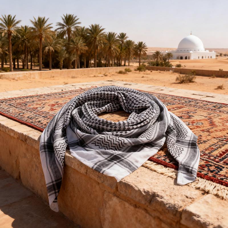 Pañuelo de Cabeza Árabe Jacquard para Hombre - Estilo EAU, Influencia de Dubái y Arabia Saudita