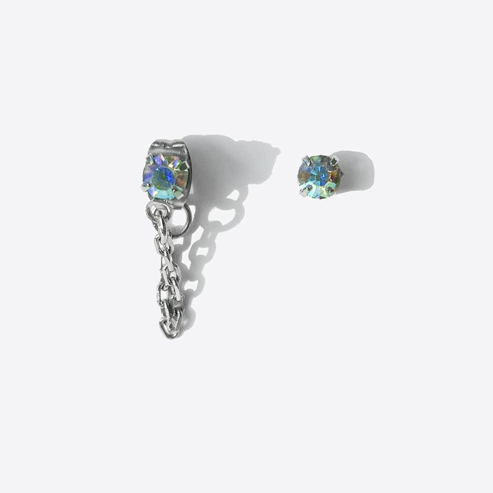 Rush Off Aurora Cubic Chain Earrings (Titanium Posts)