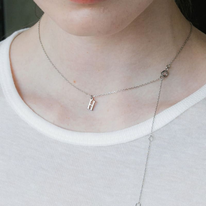 pearlymore simple initial necklace_PM24N005SS