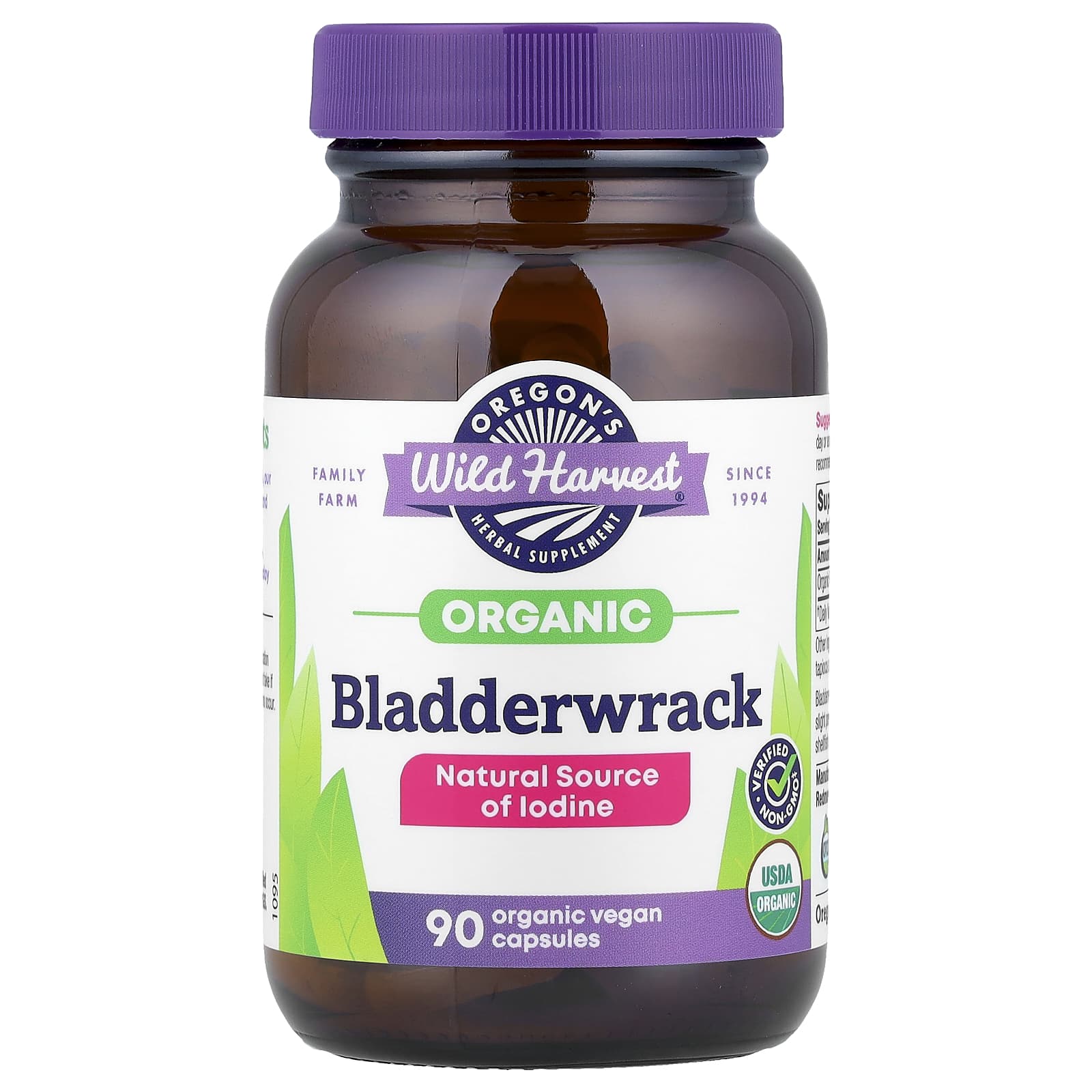 

Oregon S Wild Harvest, Organic Bladderwrack, 600Mg, Organic Veggie Caps, 90