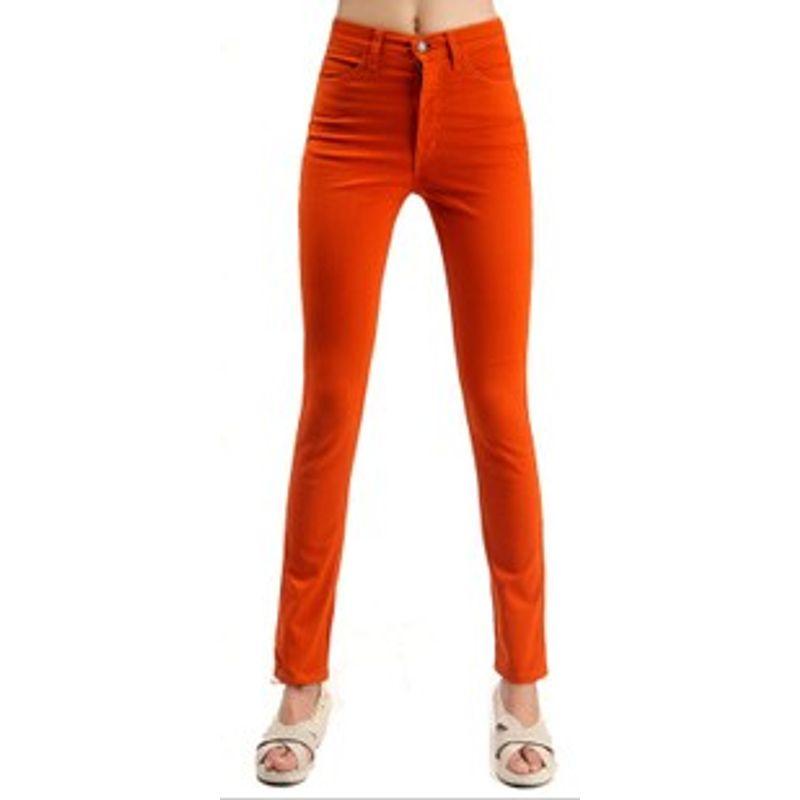 

New Spring and Summer Clothing Plus Size Women s Clothing High Waist Cotton Pencil Pants Casual Pants Multicolor 1 Color: dark orange 14 yards