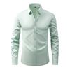 Men 4-Way Stretch Long Sleeve Open Front Shirt, Wrinkle Resistant Thin Business Casual Dress Shirt for Amazon Cross-border