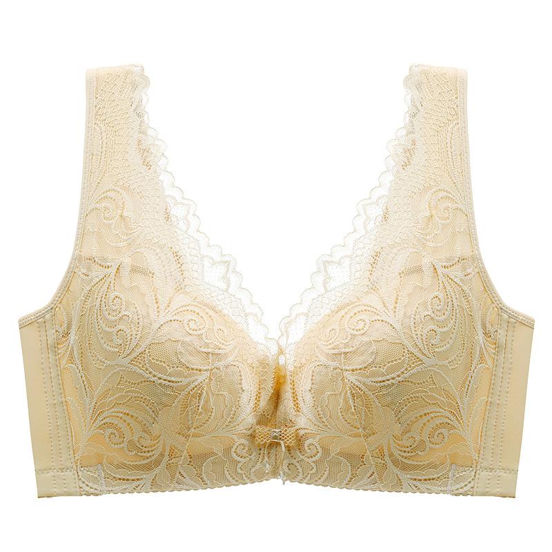 

Beautiful Back Lingerie Women s Thin Large-sized Bra Vest Style No Sponge Lace-back Bra Push Up Bra 44/100D бежевий
