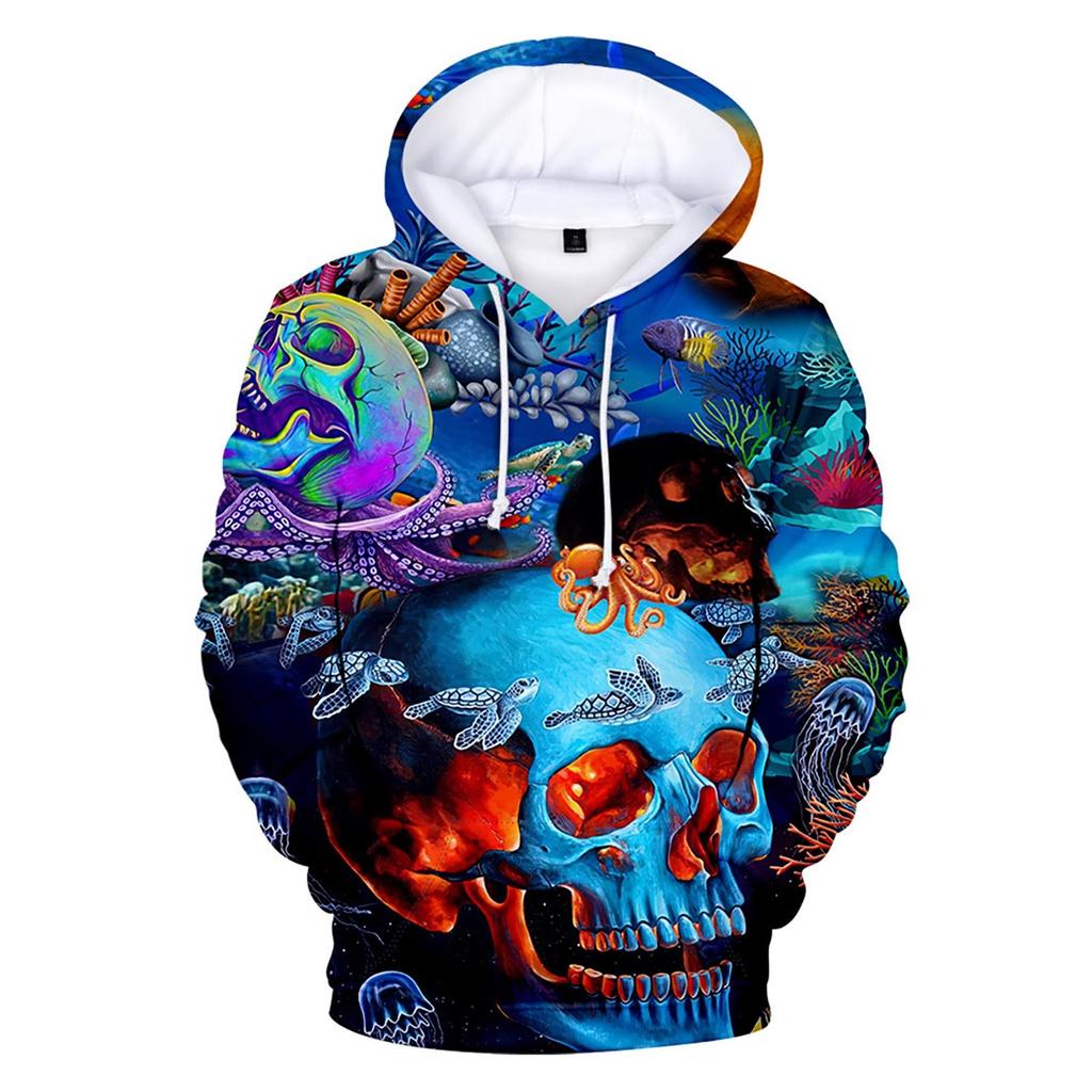 Printed Hooded Sweater With Long Sleeves For Men And Women In Spring And