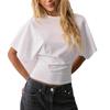 2025 Plus Size Women's Summer Casual Round Neck Short Sleeve T-Shirt - Solid Color